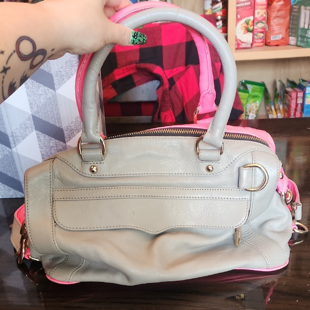 Rebecca Minkoff Double Sides Gray and Pink Satchel Rare